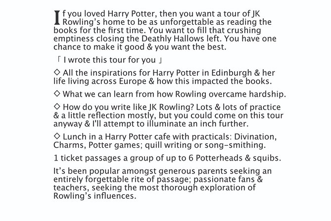 Complete Potterhead, 8hr rite-of-passage unwrapping Harry Potter - Edinburgh Old Town and Rowling’s creative world