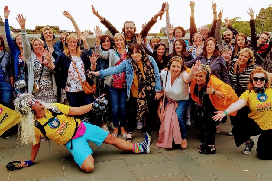 Edinburgh: Silent Disco Adventure Tour - From Hunter Square into central Edinburgh
