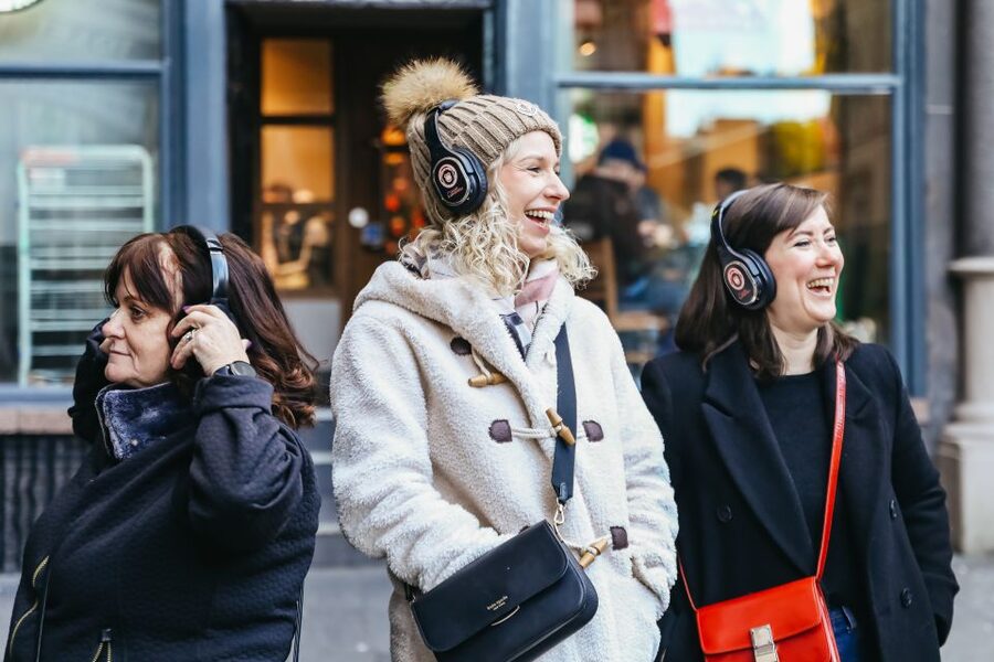 Glasgow: Silent Disco Adventure Tour - The music: classic songs, pop hits, and one age concern