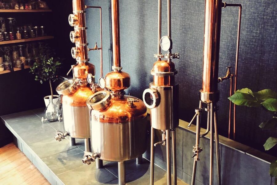Haggis paired with whisky & gins in 56 North distillery! - Haggis, neeps and tatties at 56 North