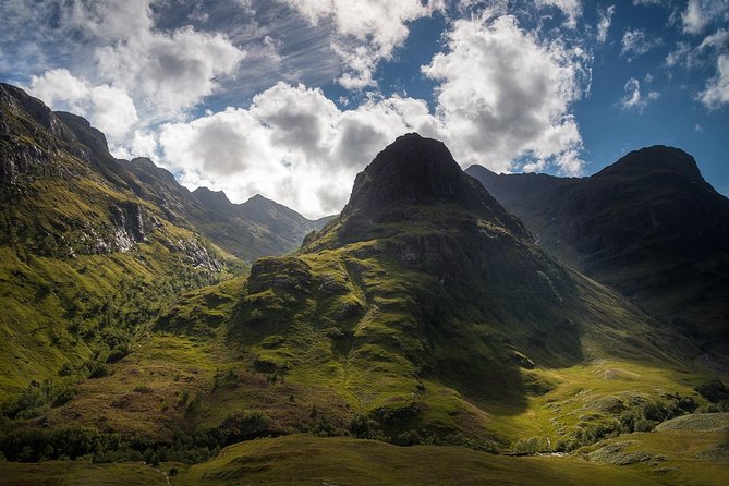 The Three Sisters of Glencoe under low cloud